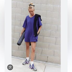 Free people hot shot tee romper dark amethyst
